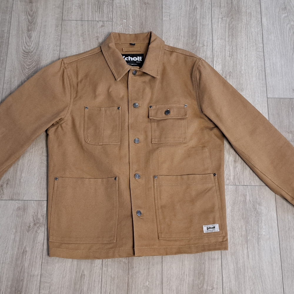 Schott NYC Men's Brown Cotton Canvas Chore Jacket